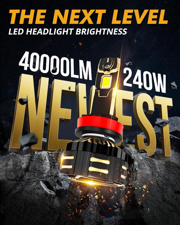 40000LM H11 LED headlight bulb, Auxbeam® Brightest LED headlight bulb