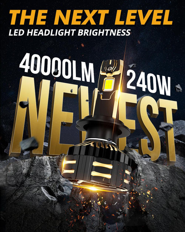 H7 超極光LEDヘッドライト 40000lm 6000k 130w H7 LED Headlight Bulbs, 130W 40000 Lumens Super Bright H1