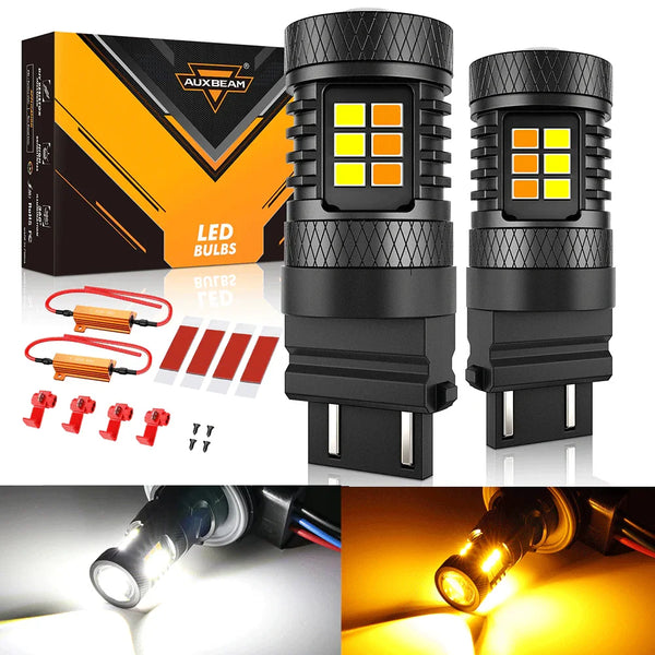 3157 Dual Color White&Amber Switchback Bake/Reverse/Tail Light LED
