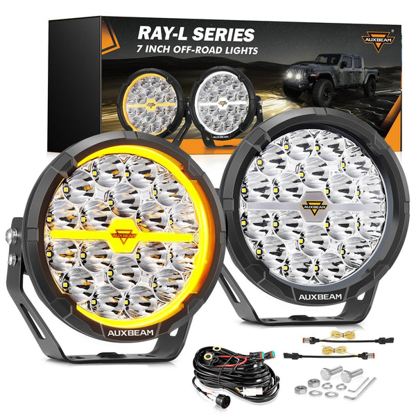 Auxbeam® RAY-L Series 7 Inch 240W 25800LM Dual DRL Offroad LED