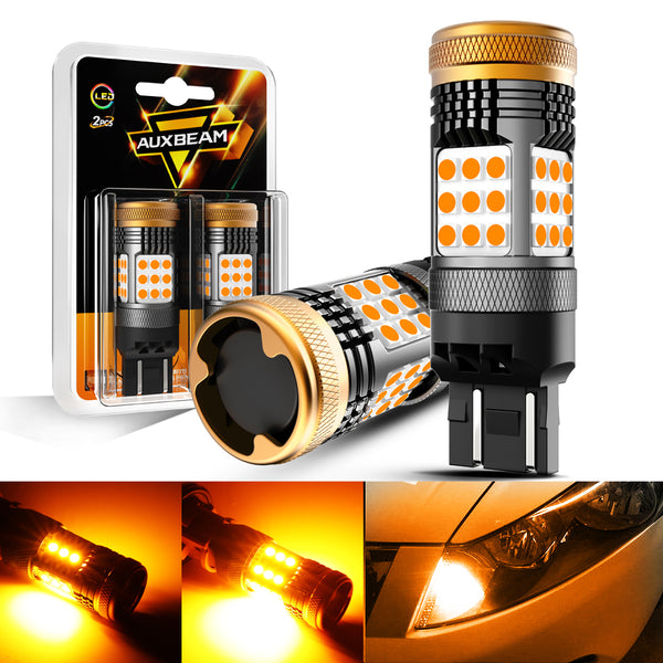 Brightest 2000 Lumen Canbus Error Free Amber LED x2 Headlight or Tail Light  Turn Signal Light Bulbs Size T20 7440 - Unique Style Racing