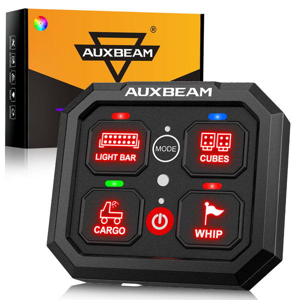 Auxbeam® RA40 RGB Slim Switch Panel, Toggle/ Momentary/ Pulsed