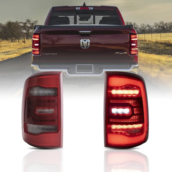 Dodge RAM 1500 09-18 & 2500/3500 10-18 Tail Lights OLED In Dark Red Smoked - Foto 4
