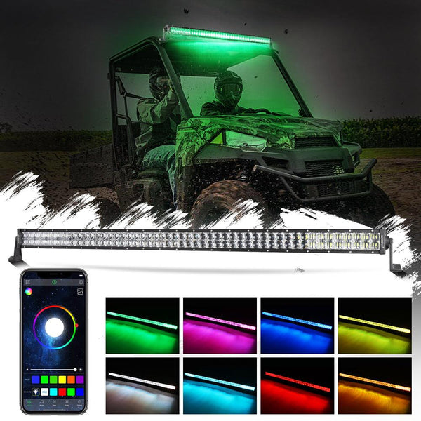 Auxbeam® RGB Light bar for Atv Utv 52 Inch Off Road Led Light Bar