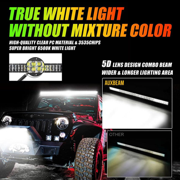 Auxbeam® 42 Inch Off Road Straight Led RGB Light Bar for Pickup