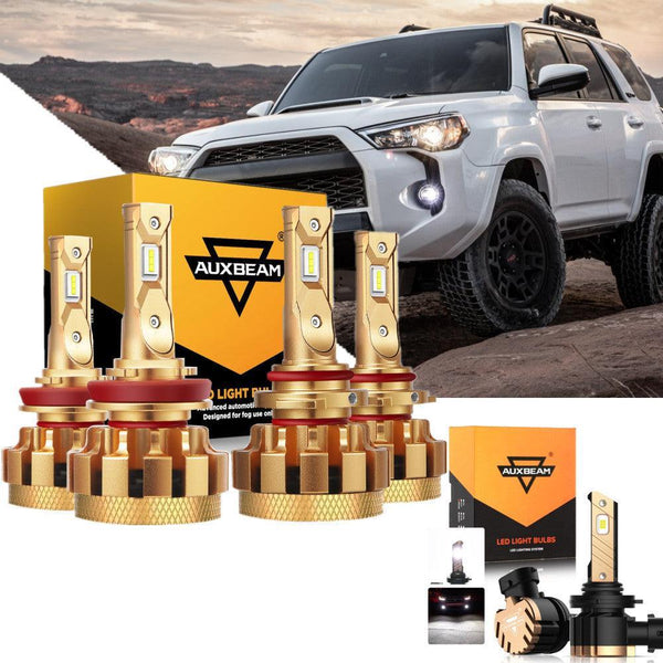 QIPEIZSP 9005 High Beam & H11 Low Beam Light Bulbs - 4-Pack Compatible With Toyota 4RUNNER (2006-2021)