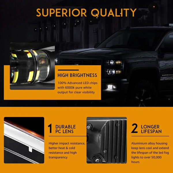 2pcs/set) 36W Black LED Fog Lights 5202 for Chevy(Chevrolet)
