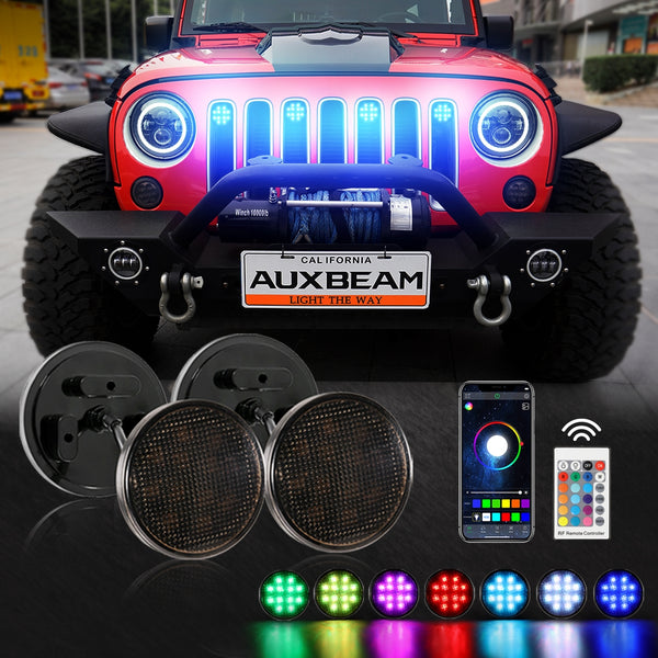 (4pcs/set) RGBW Neon LED Front Grille Lights with Wireless RF