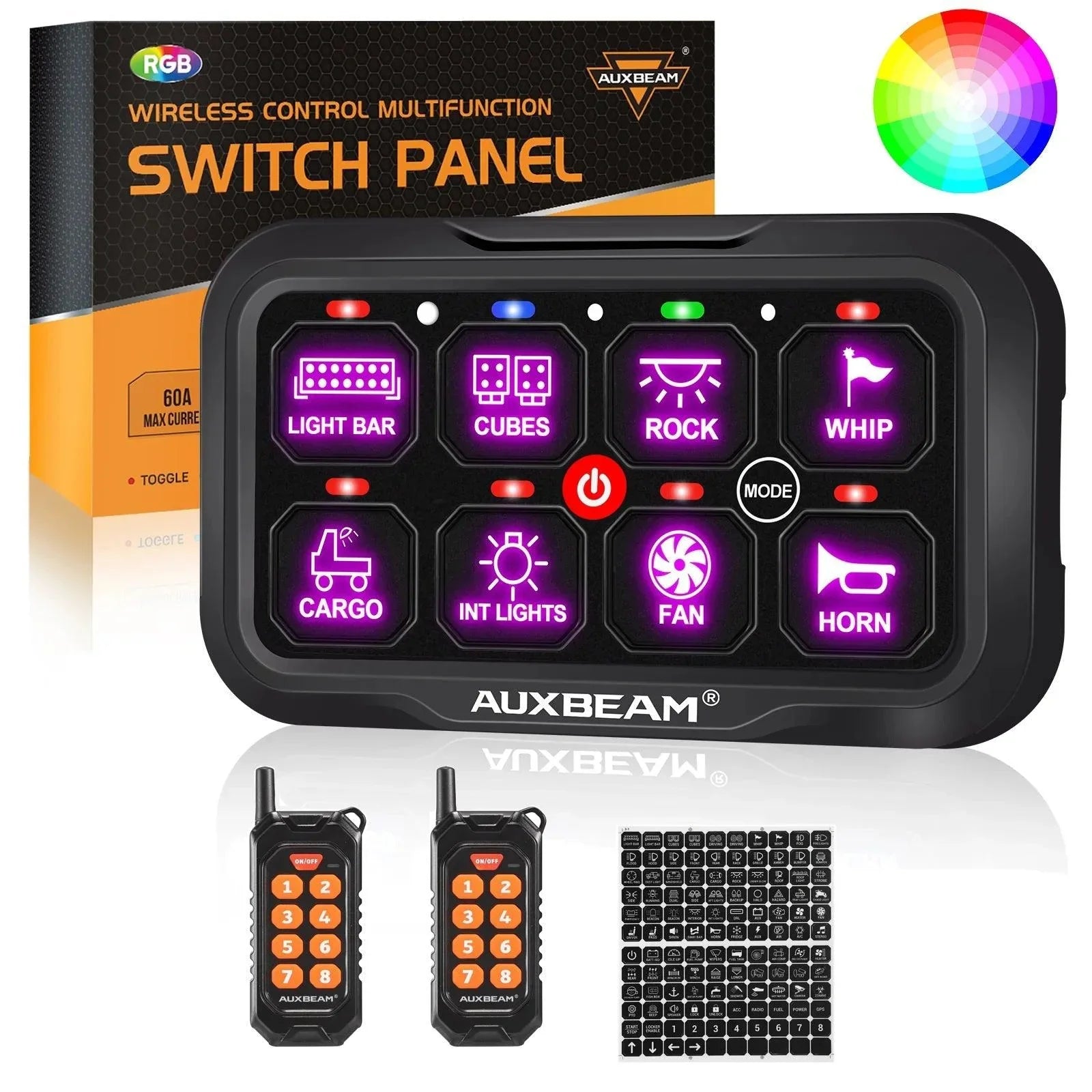 RC Series RC-800 RGB Switch Panel with Remote Control, Toggle/ Momenta