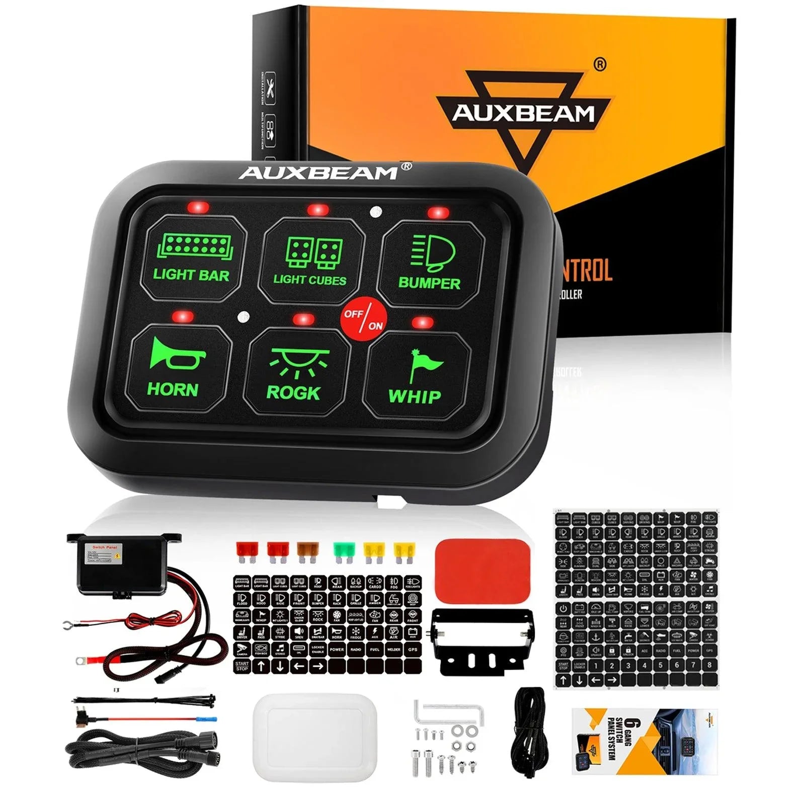 Auxbeam 6 Gang/8 Gang Switch Panel | Off Road Light Controller for Truck