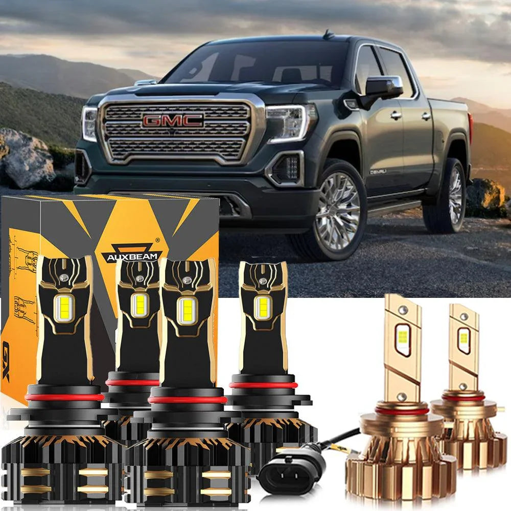 AUXBEAM LED Headlight & Fog Light Bulbs Combo For GMC Sierra 1500/2500 2003-2006 - 9005/9006, 6-Pack