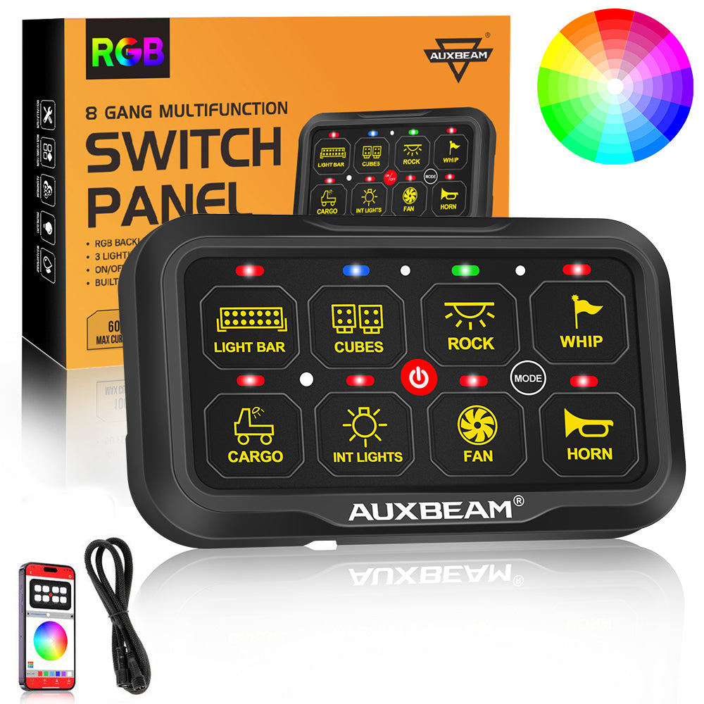 楽天市場】Auxbeam 8ギャングスイッチパネル BA80 自動調光機能