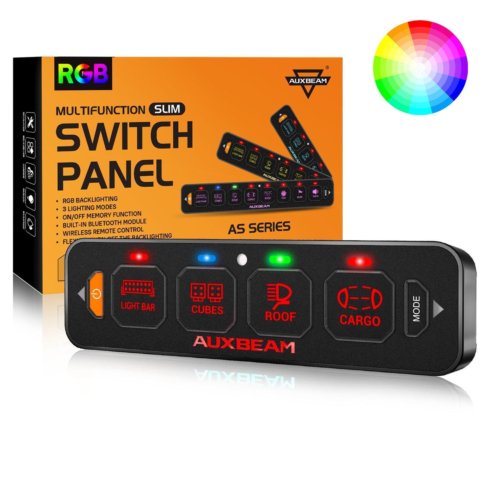 Auxbeam® AS Series 4/6 Gang RGB Slim Switch Panel with APP&Remote Auxbeam® AS Series 4/6 Gang RGB Slim Switch Panel with APP&Remote