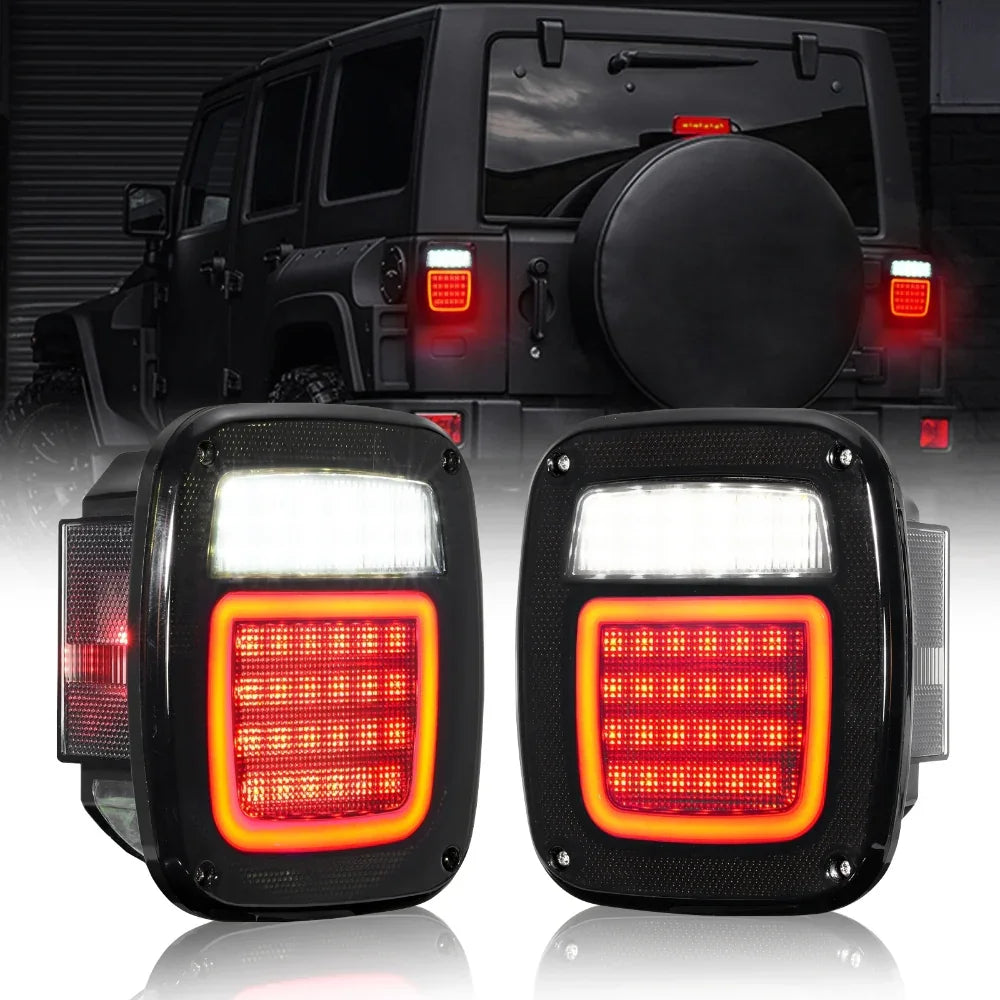 2pcs/set) Universal Tail Lights 83LEDs for Jeep Wrangler YJ TJ CJ Tru