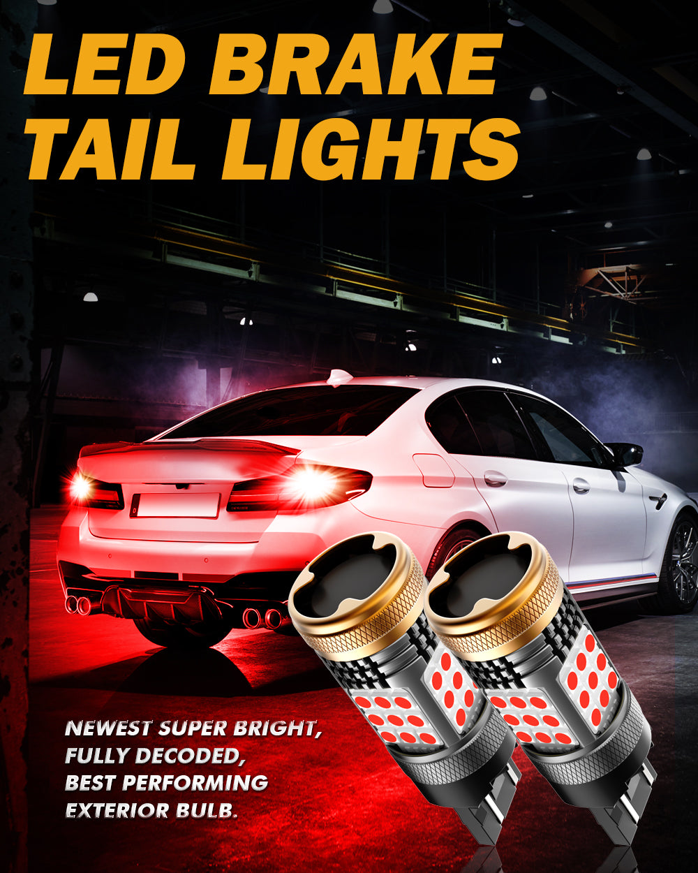 T20 7443 7440 LED Brake/Tail Light Bulbs 56W 600% High Brightness CAN