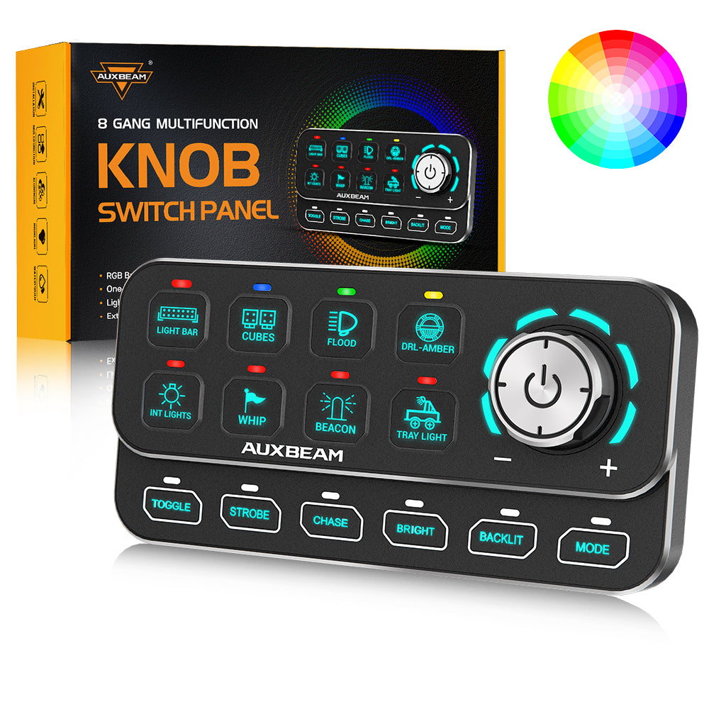 Pre-order Auxbeam® KS-80 Knob RGB Switch Panel MAX 120A ,Light