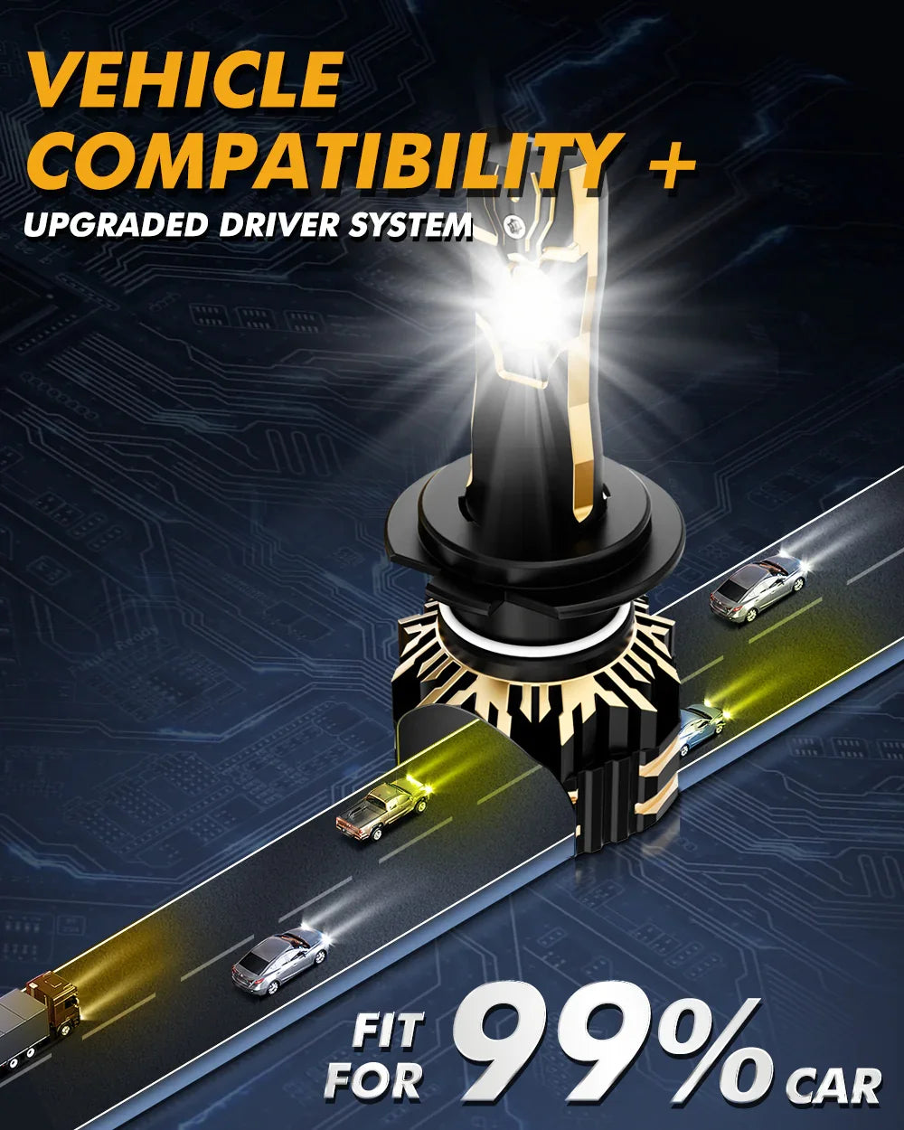 Auxbeam® H7 led headlight bulb | with app control via Bluetooth & dual ...