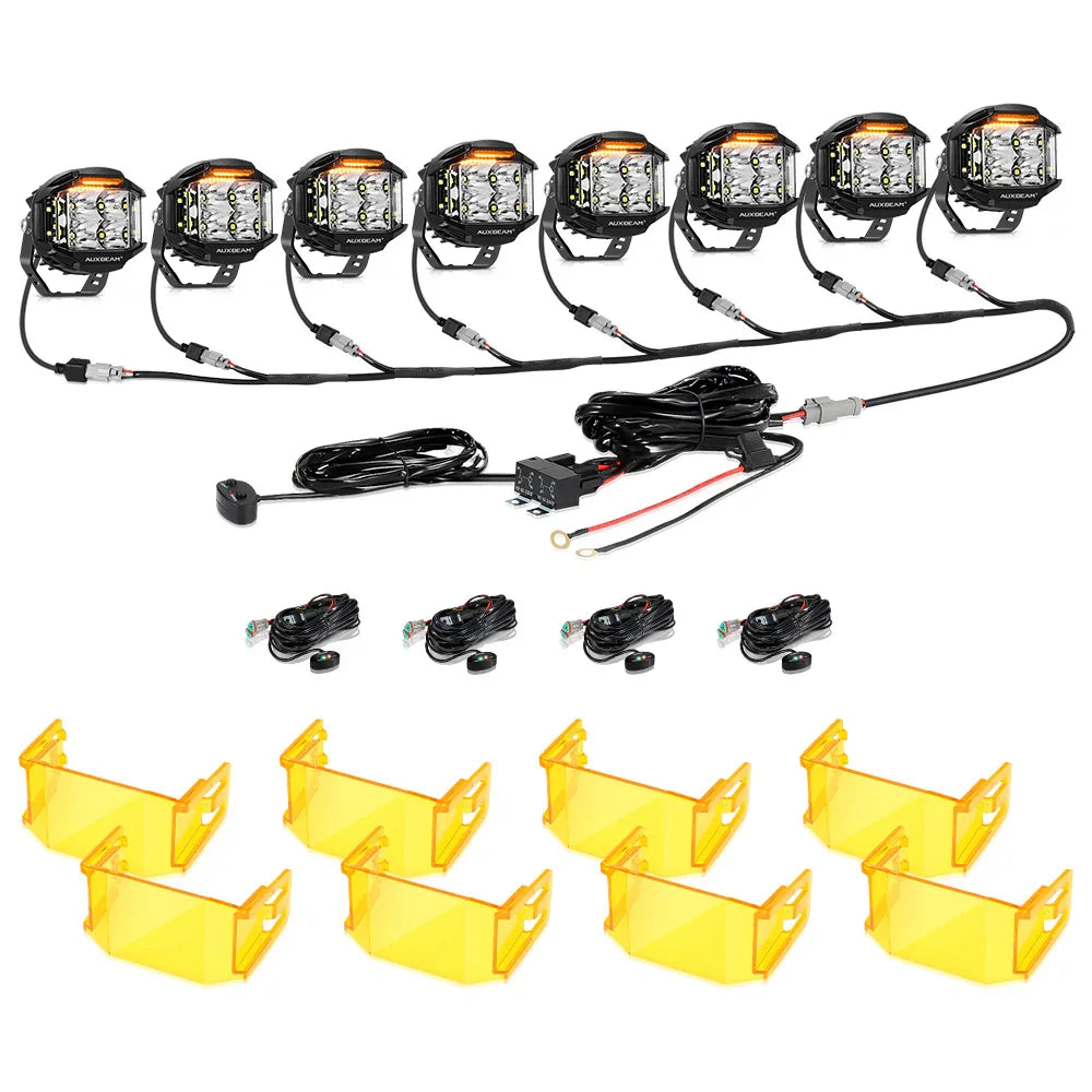 Auxbeam® 4 inch led pod, amber pod lights, Side Shooter for trucks