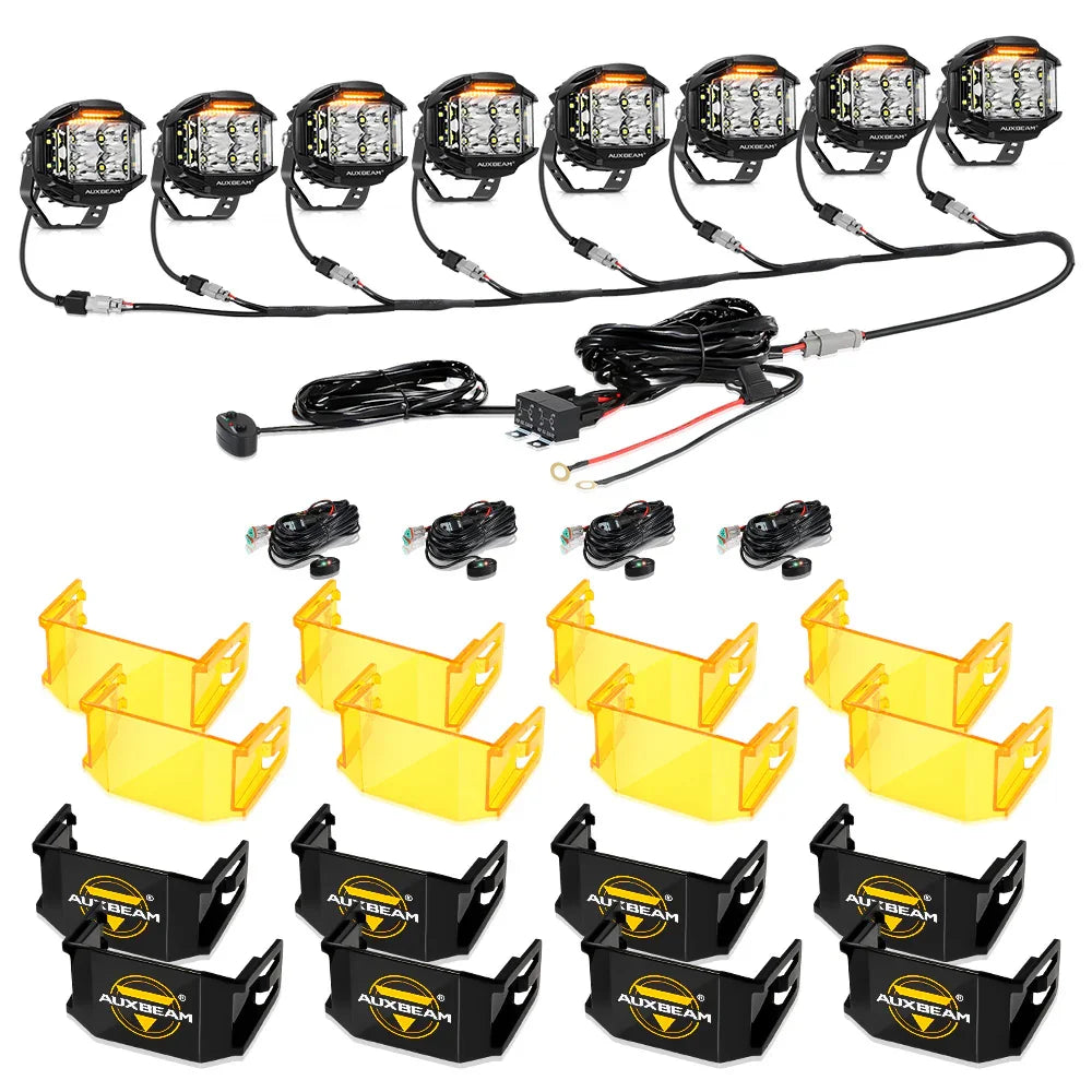 AUXBEAM Amber LED Pods AUXBEAM 5" LED Amber Work Light Bar Pods - Spot Beam, Wiring Harness Included Offroad Lights AUXBEAM Amber LED Pods AUXBEAM 5" LED Amber Work Light Bar Pods - Spot Beam, Wiring Harness Included Offroad Lights