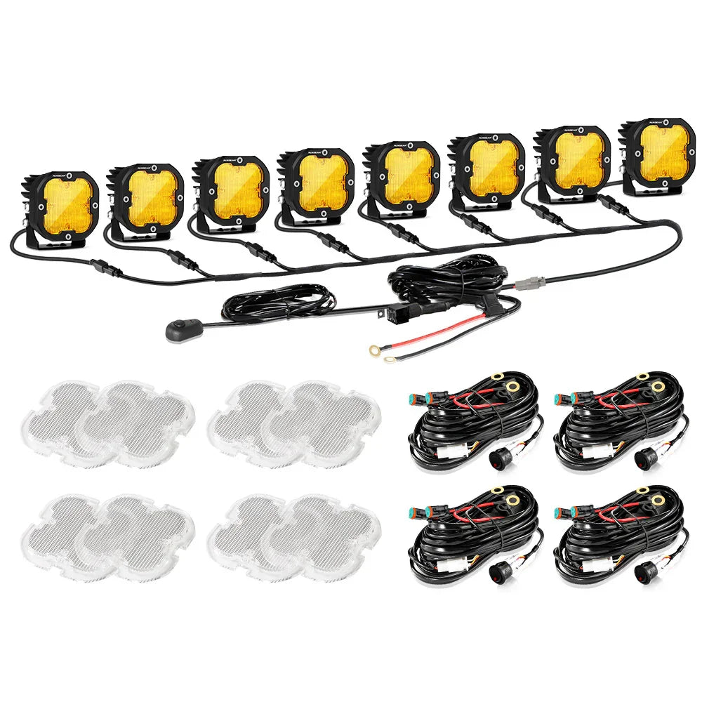AUXBEAM 3” 80W LED Work Light Pods – White & Amber – For Can-Am Maverick X3