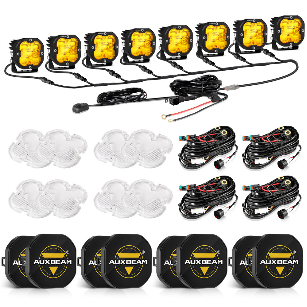 XP-ULTRA Series 3 Inch 80W Combo Beam LED Pods Amber&White Offroad Lig