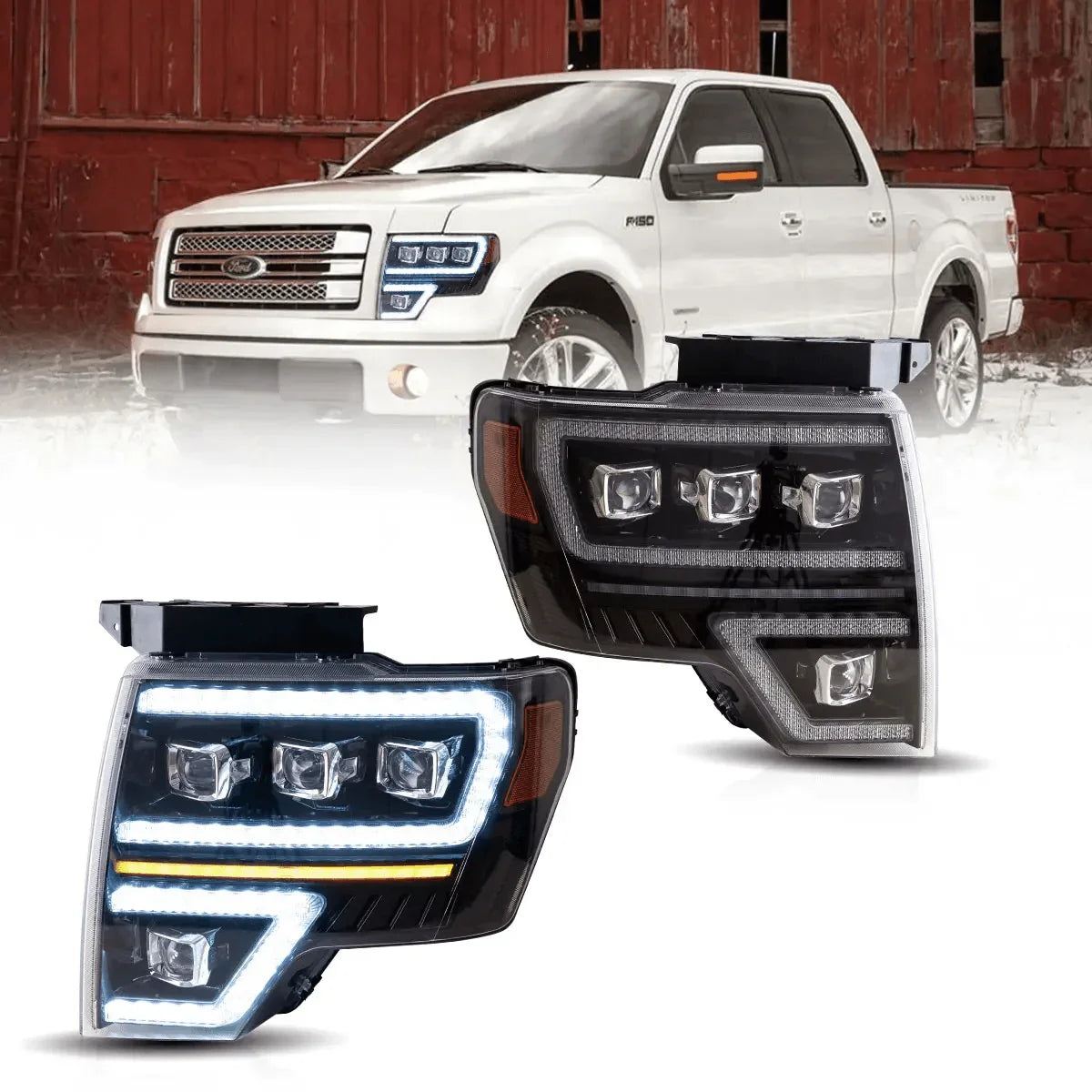 Peters Ford Led Module 2009 10 11 12 13 14 Ford F150 LED Headlight Assembly Projector Dual ...