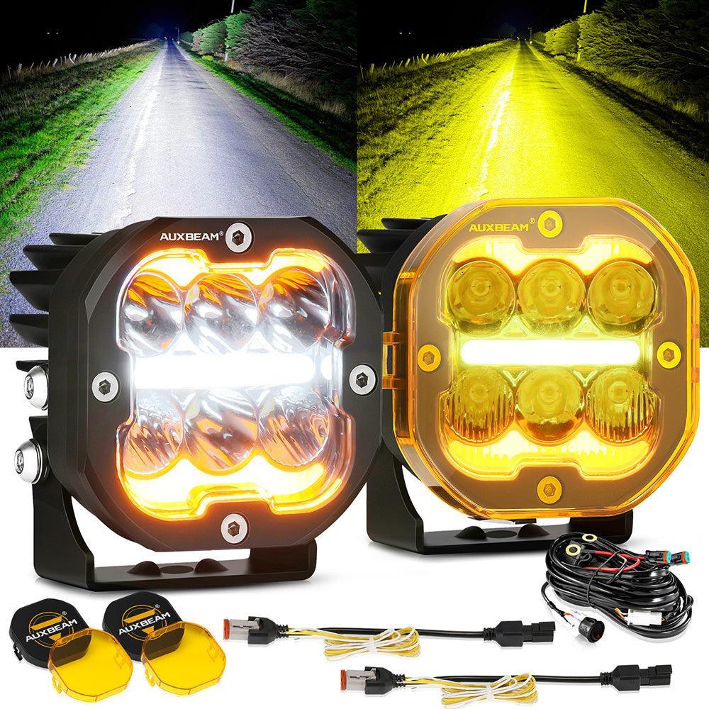Pair 3inch 260W LED Work Light Bar Amber/White Pods Driving Spot Fog OffRoad SUV Pair 3inch 260W LED Work Light Bar Amber/White Pods Driving Spot Fog OffRoad SUV