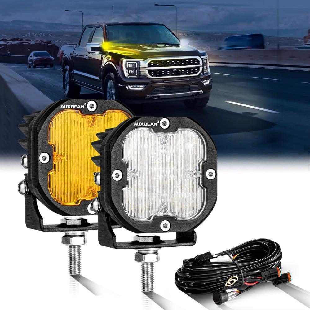 3" LED Pods Lights for FORD F150 F250, LED Pod Fog Light Offroad LED Driving Lights Spot Lights White&Amber Cover 3" LED Pods Lights for FORD F150 F250, LED Pod Fog Light Offroad LED Driving Lights Spot Lights White&Amber Cover