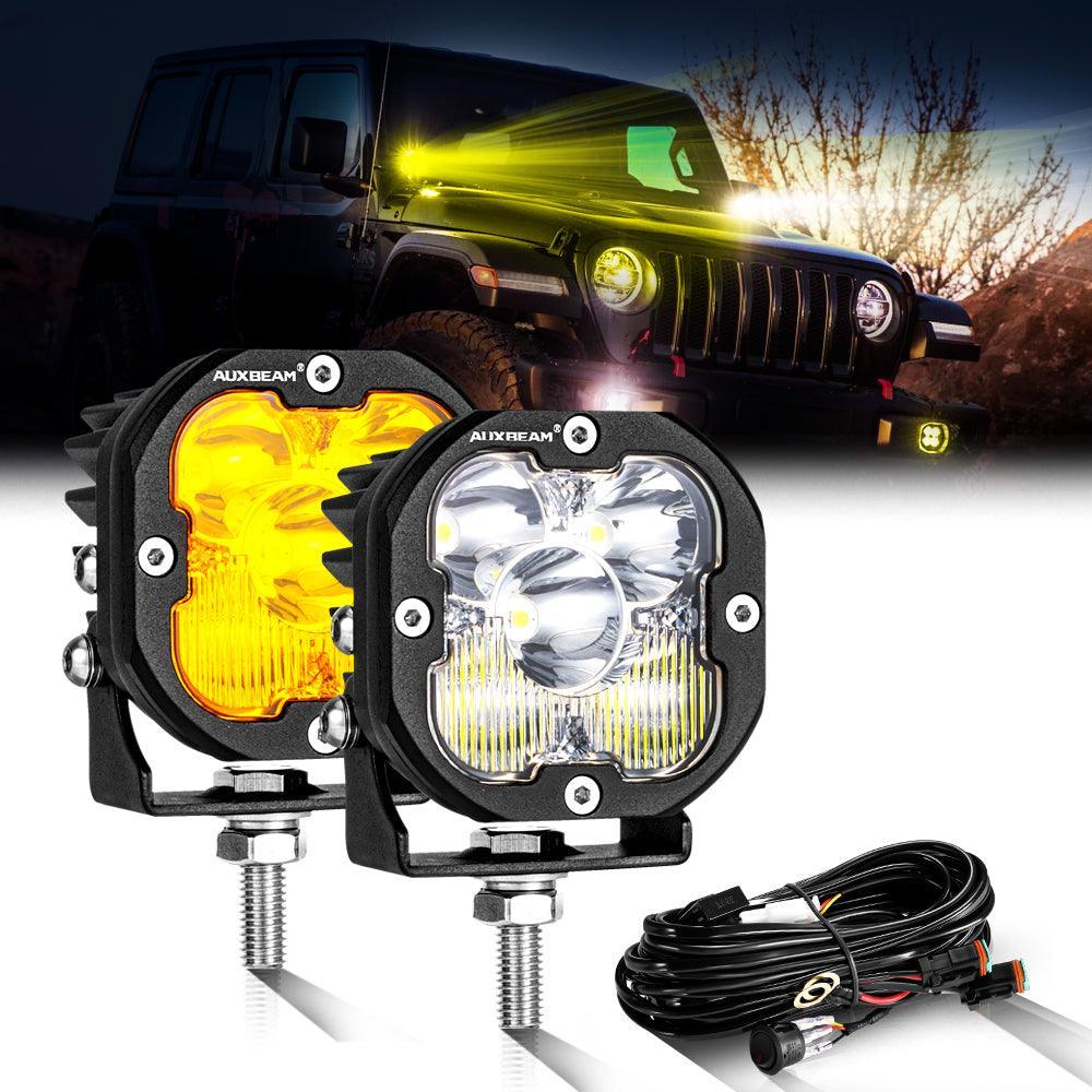 LED Fog Lights 3 Inch Square Yellow LED Fog Light Pods - SAE/DOT Approved, 40W, Amber Driving Lights For Trucks, Jeeps, SUVs Cube Light LED Fog Lights 3 Inch Square Yellow LED Fog Light Pods - SAE/DOT Approved, 40W, Amber Driving Lights For Trucks, Jeeps, SUVs Cube Light