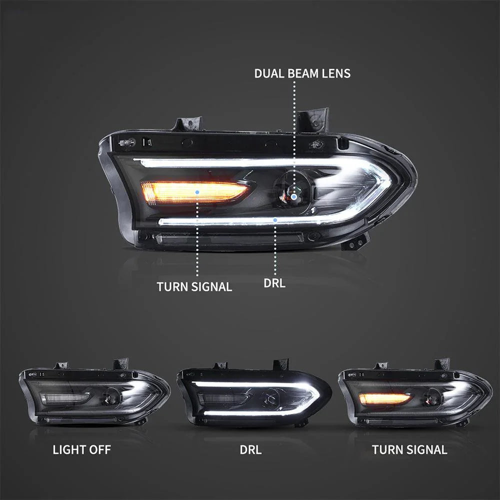 2015 2016 2017 2018 2019 2020 2021 2022 2023 Dodge Charger 7th Gen(LD) LED Headlight Assembly Dual Beam Projector Black 2015 2016 2017 2018 2019 2020 2021 2022 2023 Dodge Charger 7th Gen(LD) LED Headlight Assembly Dual Beam Projector Black