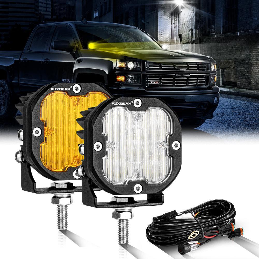 3" LED Pods Lights for CHEVROLET SILVERADO, LED Pod Fog Light Offroad LED Driving Lights Spot Lights White&Amber Cover 3" LED Pods Lights for CHEVROLET SILVERADO, LED Pod Fog Light Offroad LED Driving Lights Spot Lights White&Amber Cover