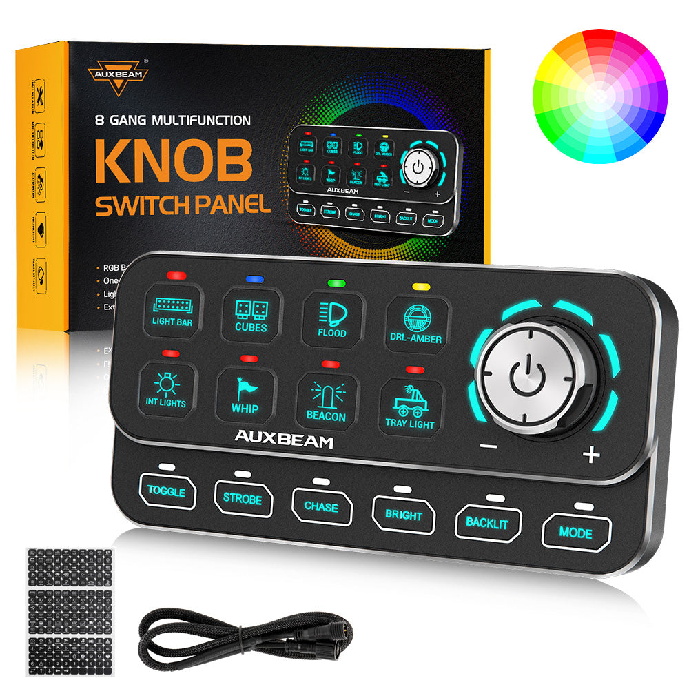 Pre-order Auxbeam® KS-80 Knob RGB Switch Panel MAX 120A ,Light