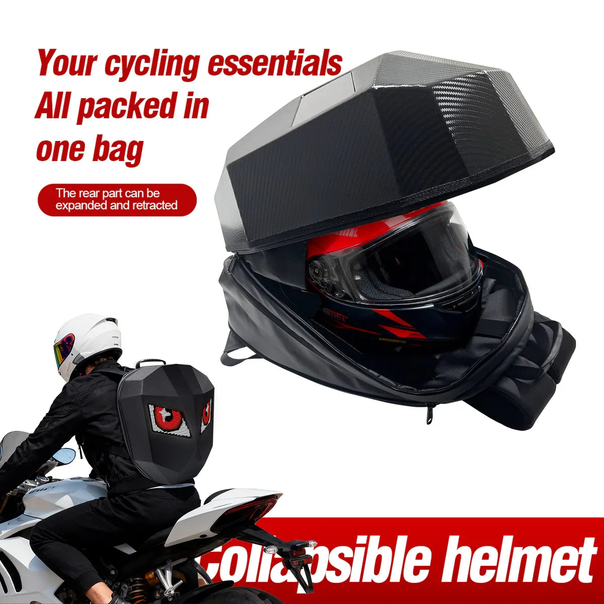 AUXBEAM Smart LED Motorcycle Backpack