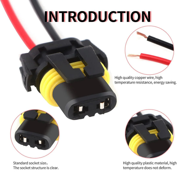 Socket 9006 9005/9006/9012 LED Headlight Socket Male & Female Adapter Wiring Harne