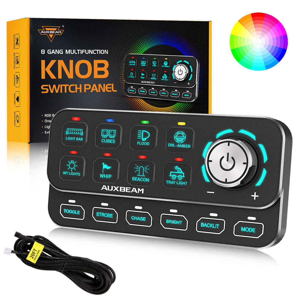 Pre-order Auxbeam® KS-80 Knob RGB Switch Panel MAX 120A ,Light