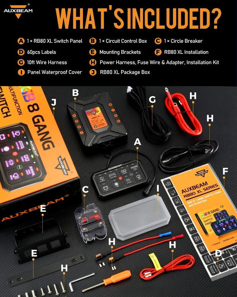 AUXBEAM AR-800 Multifunction 8 Gang RGB Switch Panel India AUXBEAM AR-800 Multifunction 8 Gang RGB Switch Panel India