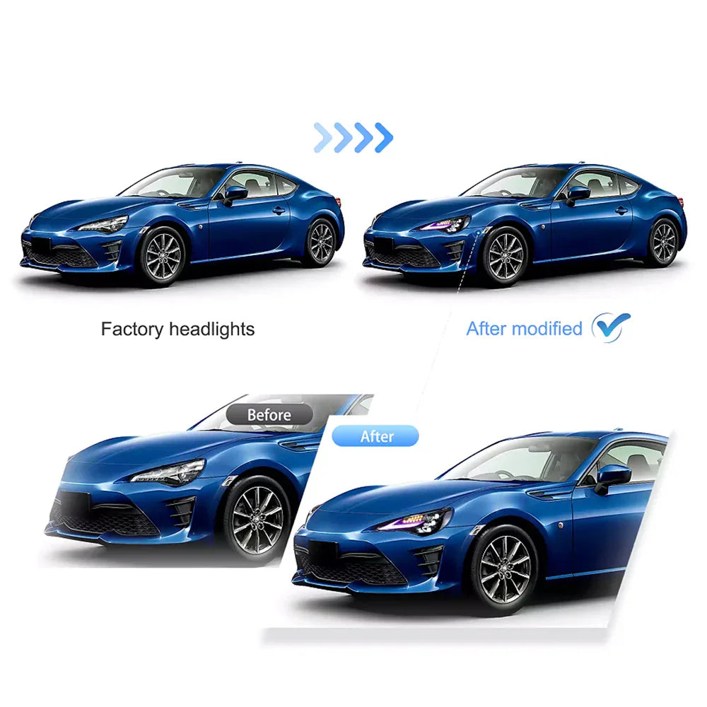 RGB LED Headlight Assembly For 2012-2021 Toyota 86, Subaru Brz, Scion