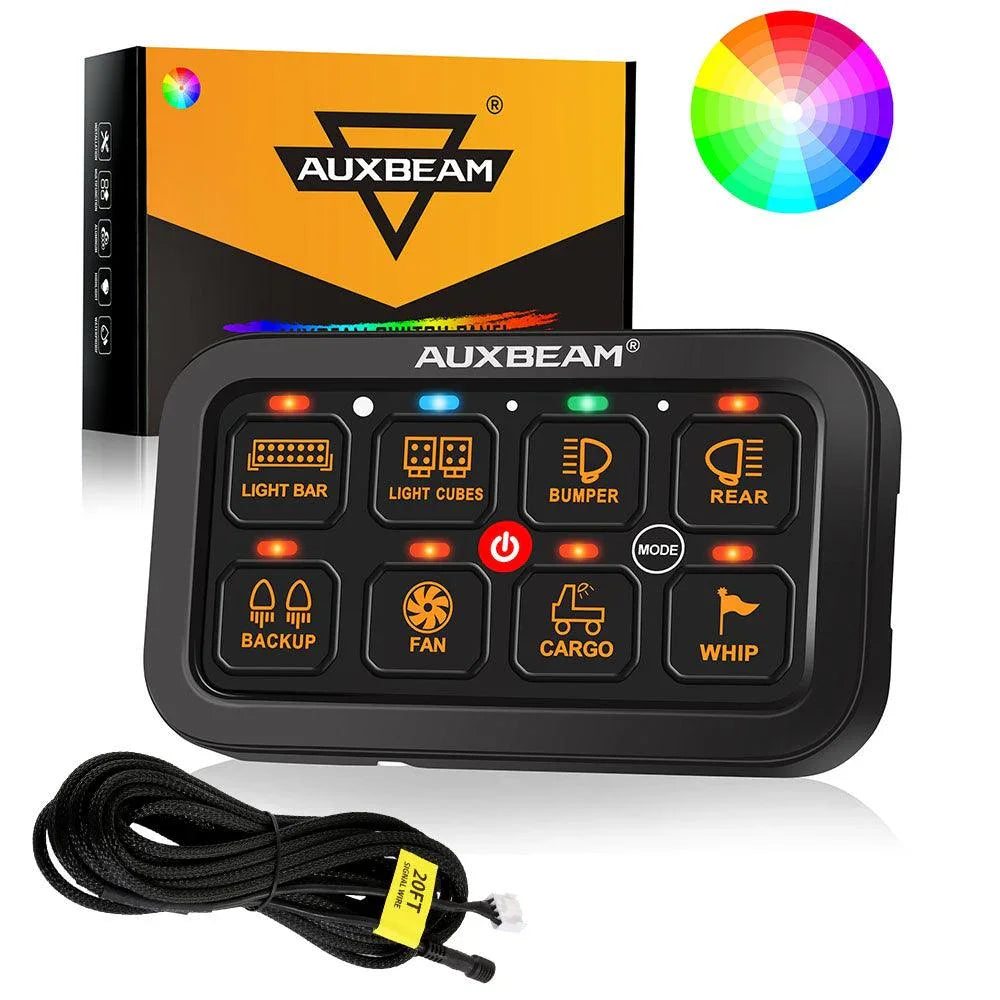 Auxbeam® RA80 RGB Switch Panel, Toggle/ Momentary/ Pulsed Mode