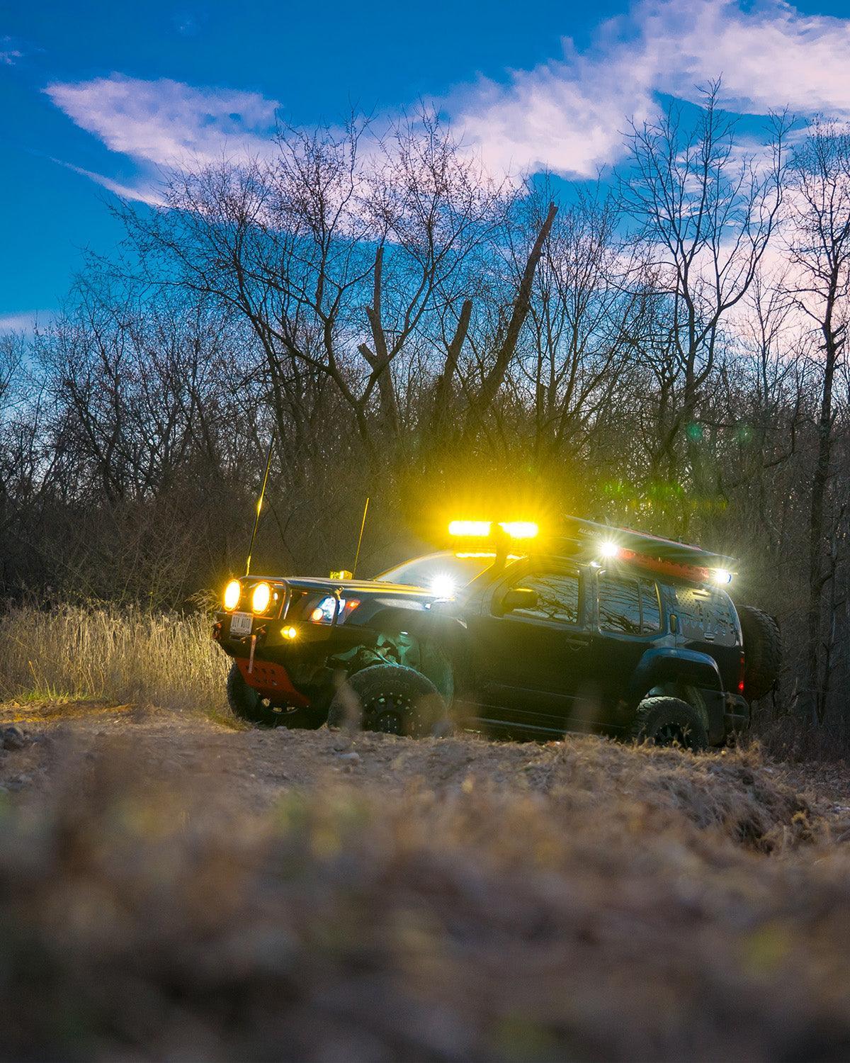 XP-ULTRA Series 5 Inch 174W LED Side Shooter Pod Lights with White DRL