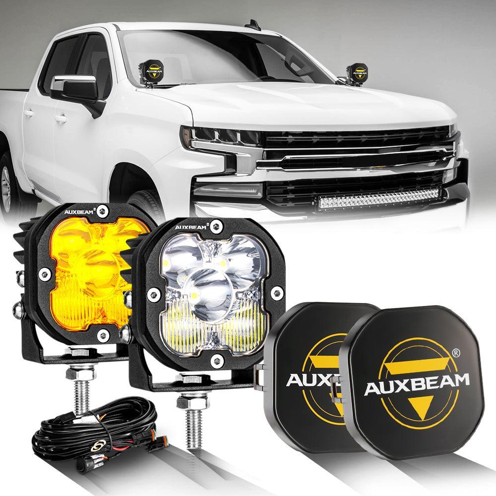 3" LED Pods Lights for CHEVROLET SILVERADO, LED Pod Fog Light Offroad LED Driving Lights Spot Lights White&Amber Cover 3" LED Pods Lights for CHEVROLET SILVERADO, LED Pod Fog Light Offroad LED Driving Lights Spot Lights White&Amber Cover