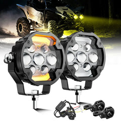 🆕AX7 Series 4.2 Inch 72W Dual Color Switchback LED Driving Fog Light,