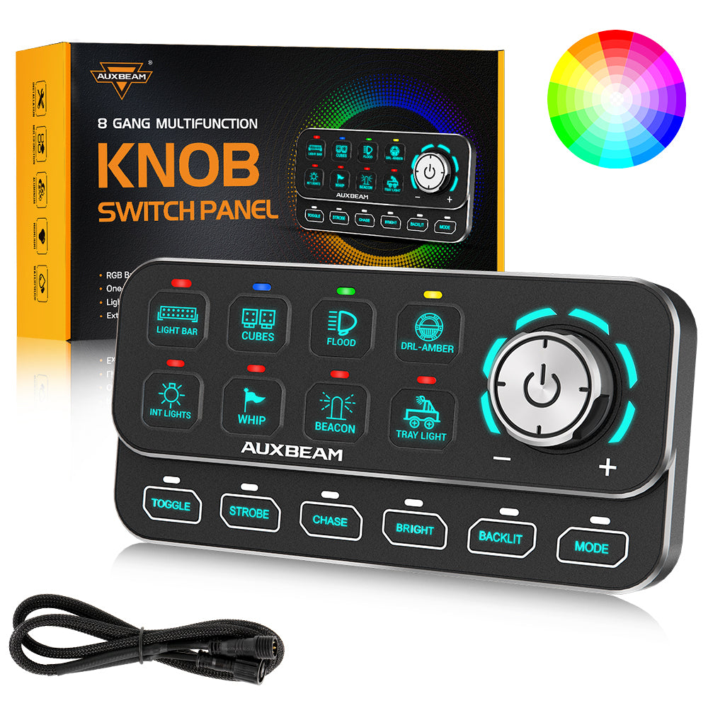 Pre-order Auxbeam® KS-80 Knob RGB Switch Panel MAX 120A ,Light
