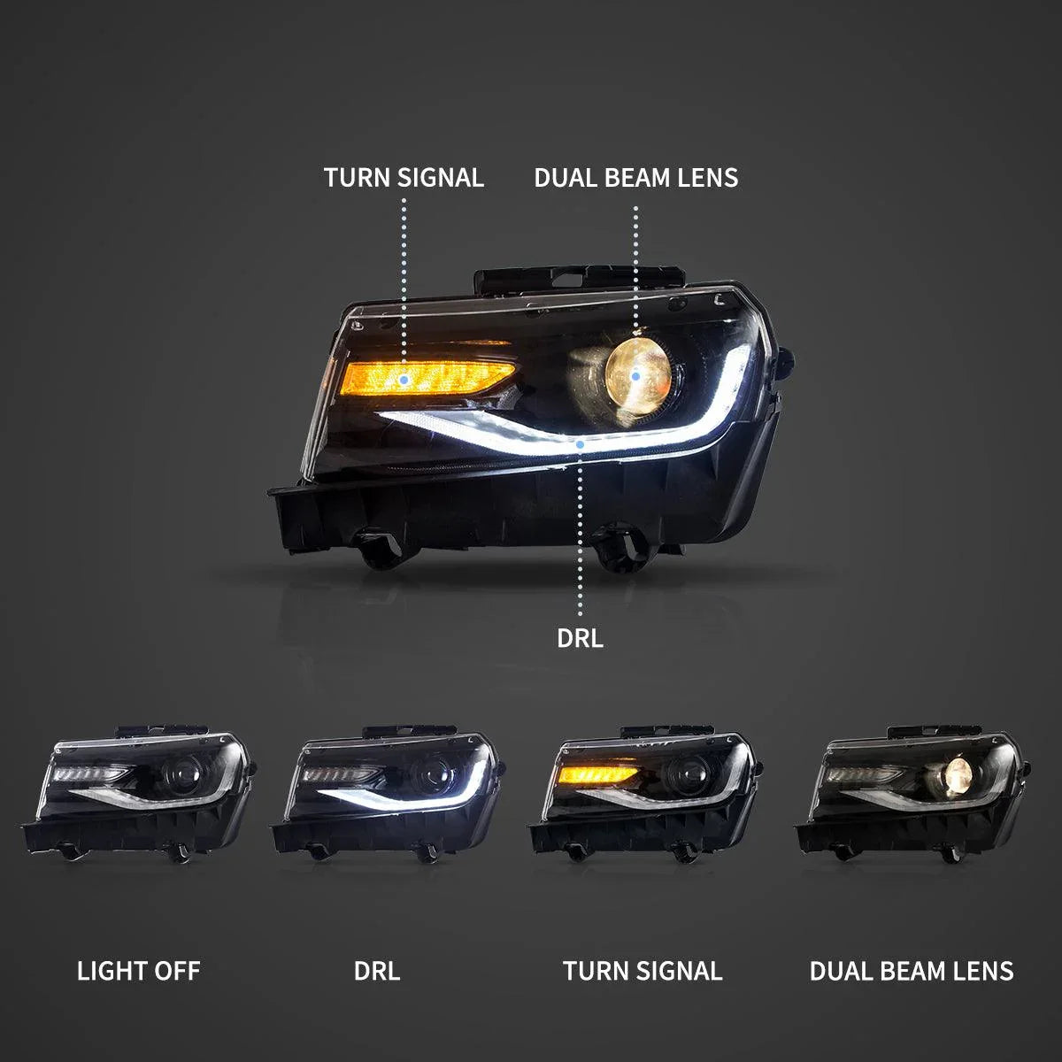 For 2014-2015 Chevy Camaro Headlight HID Type LT/SS WRS Package Driver For 2014-2015 Chevy Camaro Headlight HID Type LT/SS WRS Package Driver