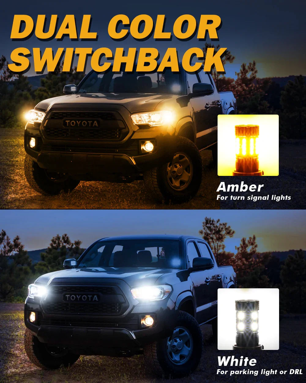 Color B21 R 3157 US-CK LED Front Turn Signal & DRL Light Bulbs 500% High Brightness ...