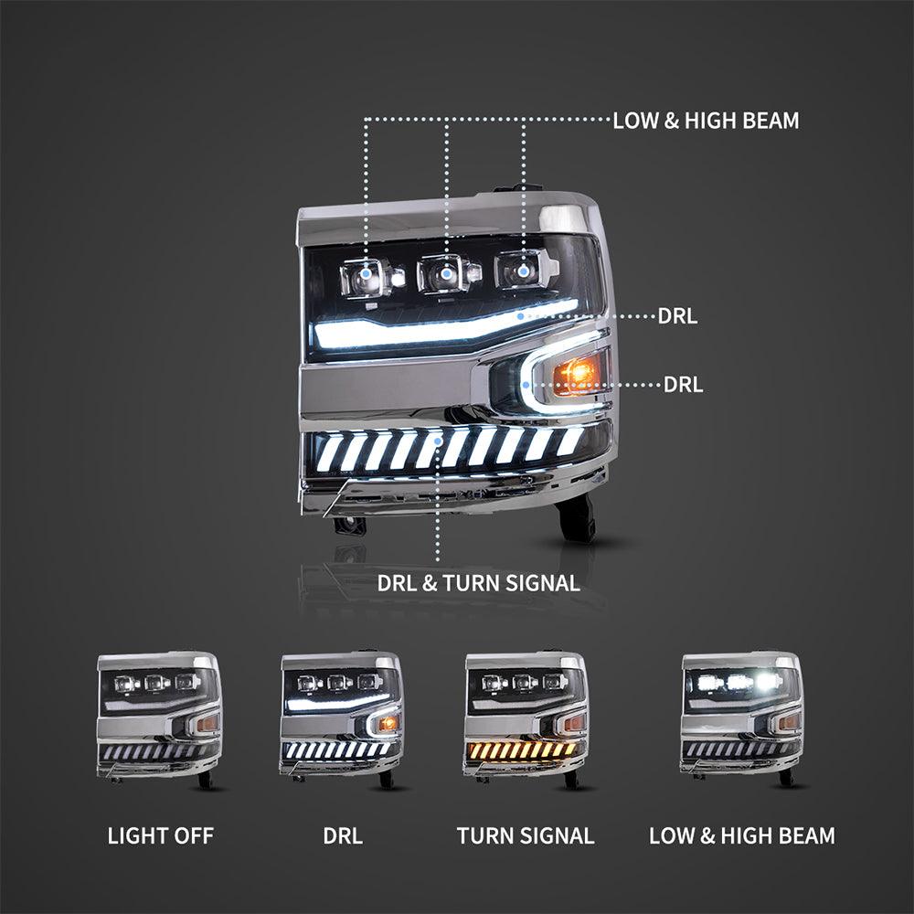 Labwork Left Headlight For Chevy Silverado 1500 2016-2018 HID/Xenon W/ LED DRL - Foto 2