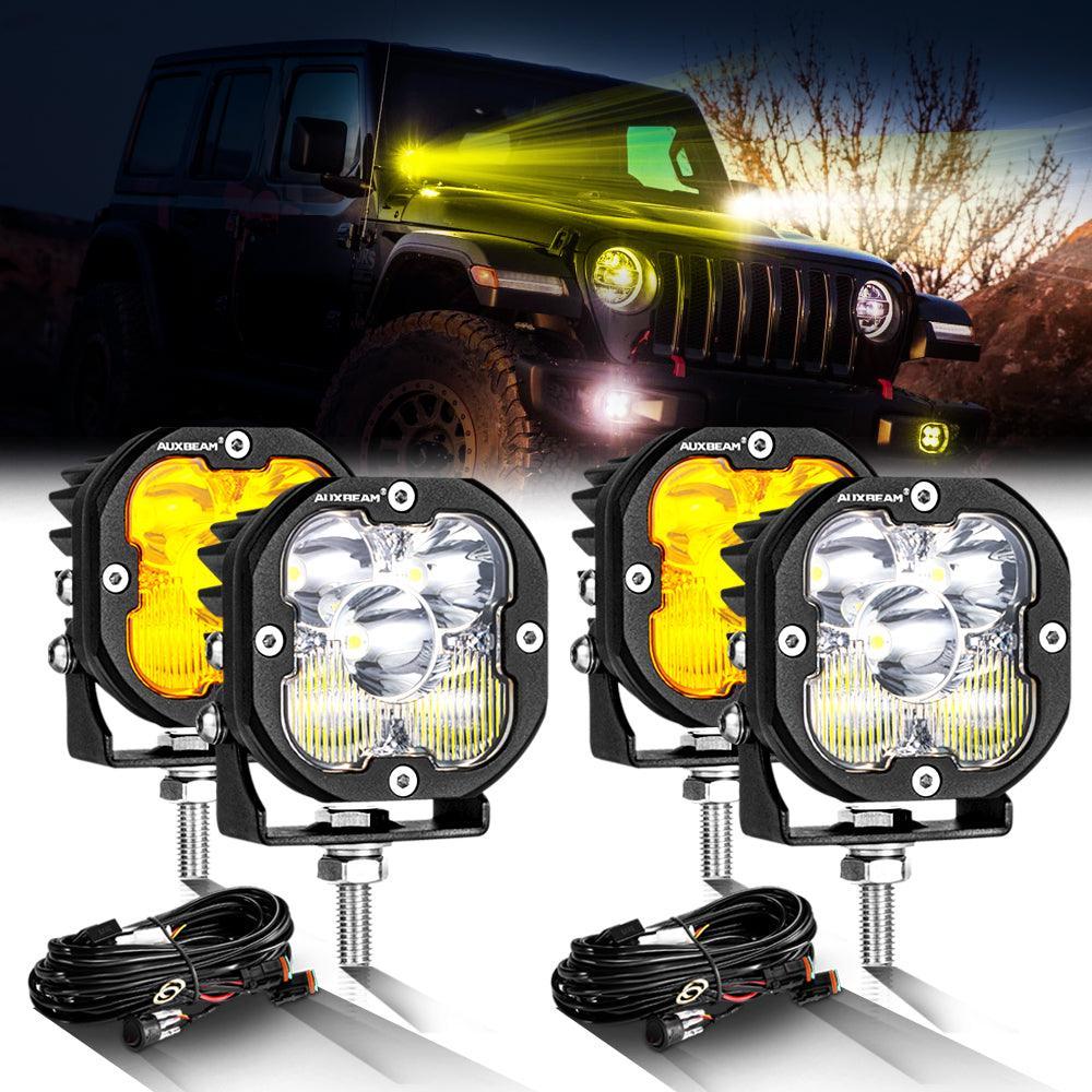 3" LED Pods Lights for JEEP, LED Pod Fog Light Offroad LED Driving Lights Spot Lights White&Amber Cover 3" LED Pods Lights for JEEP, LED Pod Fog Light Offroad LED Driving Lights Spot Lights White&Amber Cover