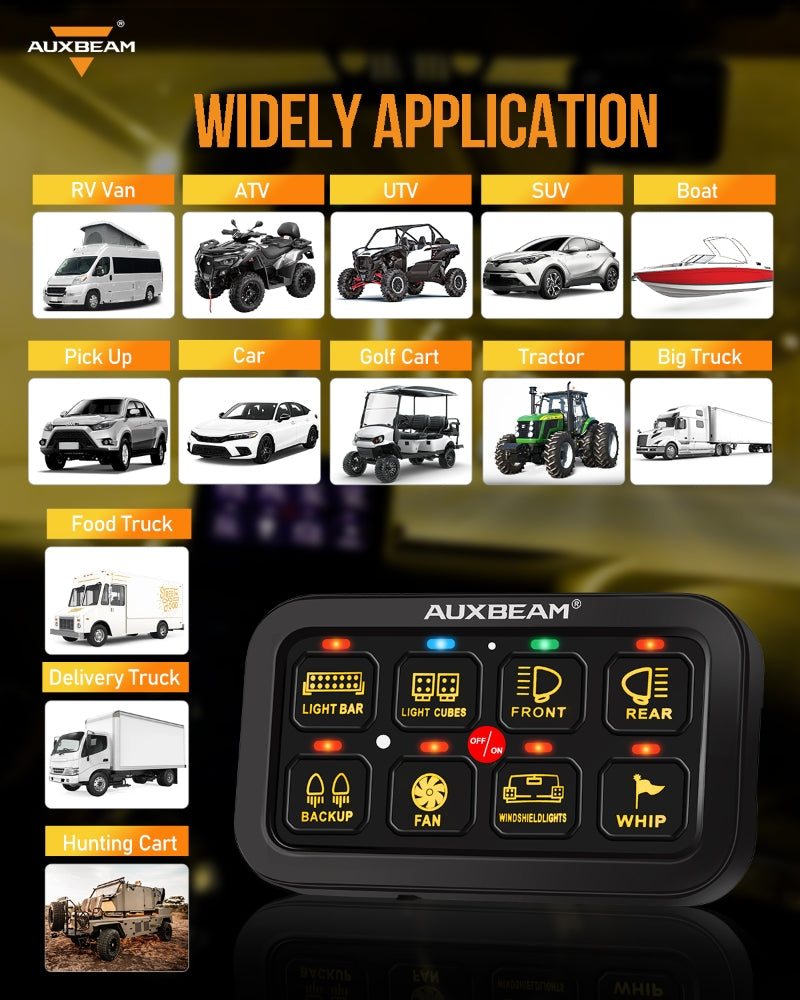 Auxbeam Off Road Light Switch Panel, Off Road Light Bar Controller
