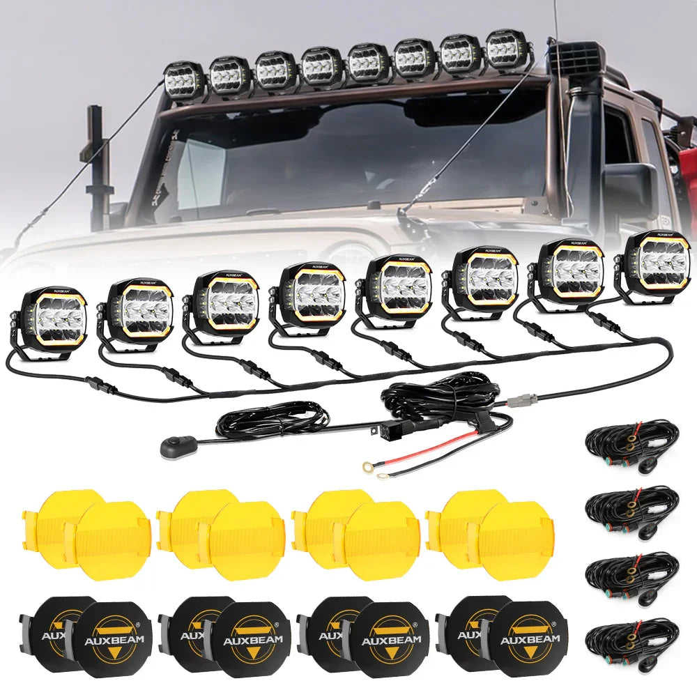 Side Launch Led XP-ULTRA Series 5 Inch 174W LED Side Shooter Pod Lights with White DRL
