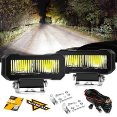 パスカル　LEDライト 2pcs/set) 3 inch 6 Modes White&Amber LED Square Light Pod