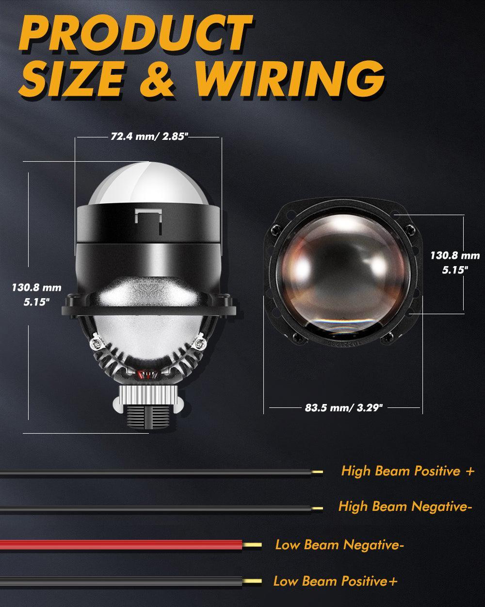 Bi Led Click 2.5 Inch 80W 6000K Bi-LED Projector Lens Headlight S8 Series Non-Destr